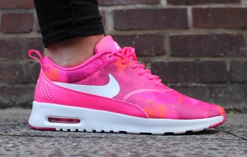 NIKE Air Max Thea Print Wmns Shoes Size 8.5 599408-602 Pink Pow/White-Frbrry - Picture 4 of 7