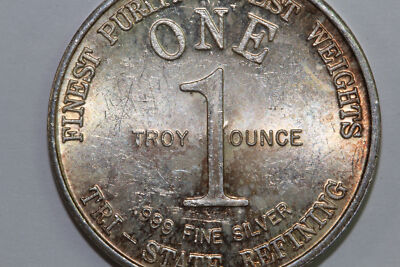 1 Troy Ounce Silver Tri-State Refining Round 1776-1976 God Bless