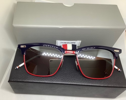 THOM BROWNE TB-711-D-T NAVY RED WHITE 52-19-145 SUNGLASS CASE CLOTH NIB UNISEX - Picture 7 of 12