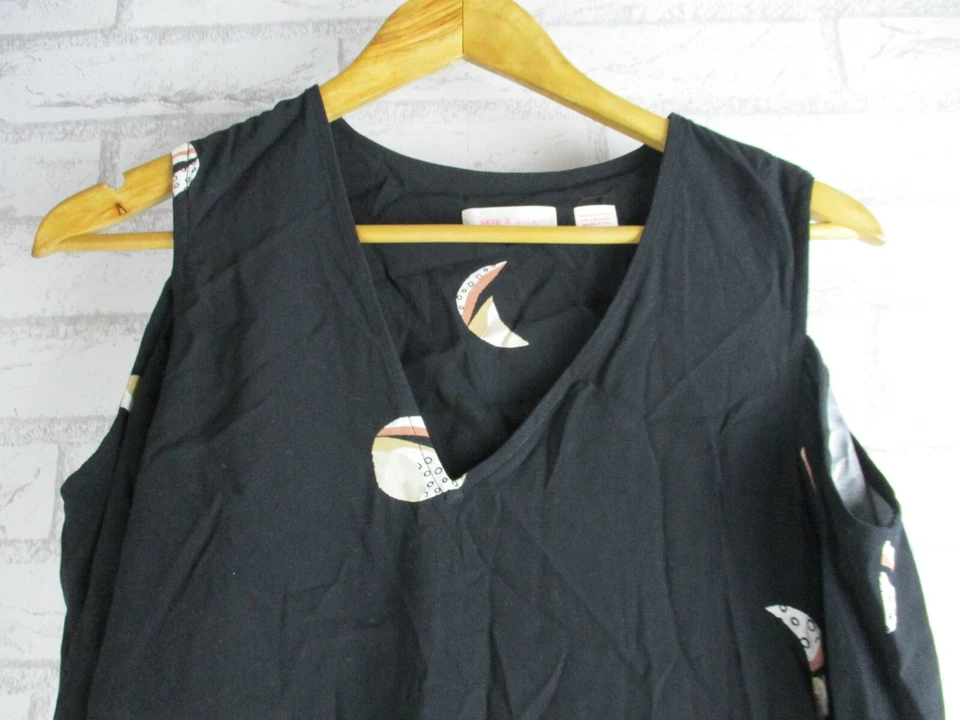 Sass & Bide Mujer Top Spot The Spot Au 6 Negro Oro Estampado Cold Shoudler Cuello en V  Foto 2 de 4