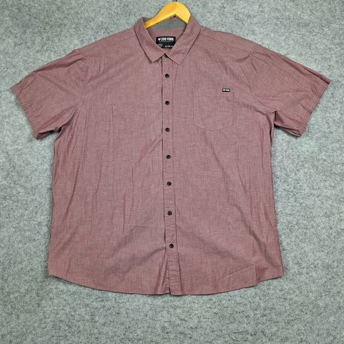 Zoo York Unbreakable Shirt Mens 3XL Red Chambray Short Sleeve Button Up - Picture 2 of 8