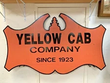 YELLOW CAB Company Since 1923  Antique Ad Sign 6 x 4 ft Wood Double Sided 133 lb