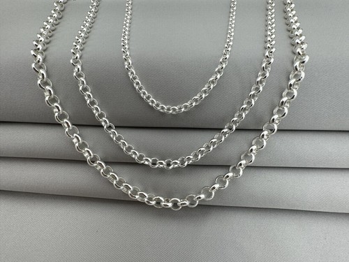 Sterling Silver Belcher Chain Necklace - 16" 18" 20" 22" 24" 26" 30" - Picture 2 of 9