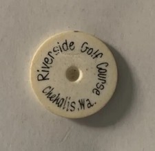 Vintage 70s 80s Riverside Golf Course Fairway Ball Marker Golfer Golfing Vtg