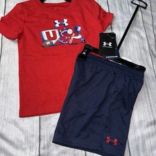 Under Armour Baby Boys USA Freedom Baseball Outfit Set Red Blue NEW