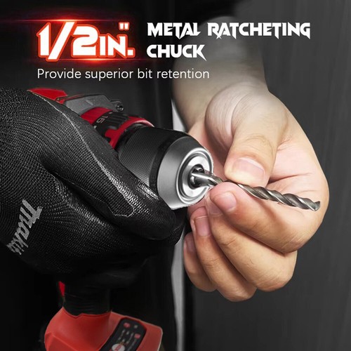 For Milwaukee 18V Battery 1/2" 13MM Chuck Brushless Cordless Combi Hammer Drill - Picture 7 of 12