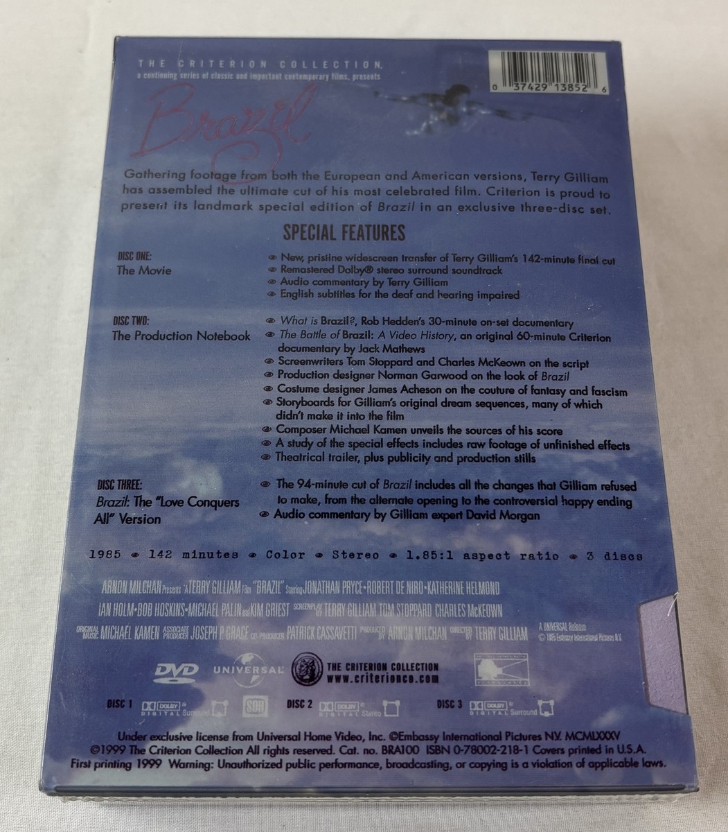 Brazil (DVD, 1999, 3-Disc Set, Criterion Collection) for sale