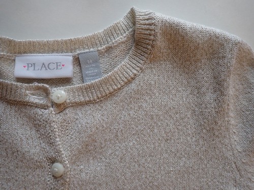 Girls Children's Place Size 14 Cardigan Sweater Special Occasion Beige - Picture 6 of 13