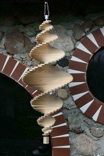 Garten Windspiel Windspirale aus Holz, Länge 90cm, viele Farben - Bild 10 von 11