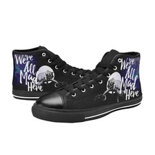 Chesire Cat Alice In Wonderland Custom High Top Canvas Sneaker Shoes For Women