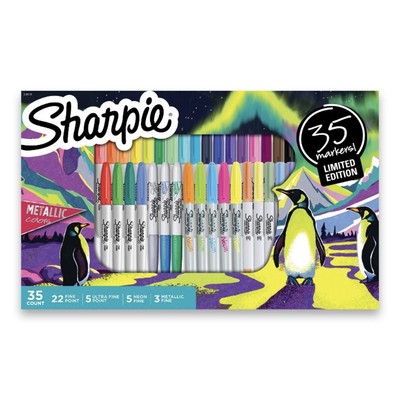Sharpie 35pk Permanent Markers Fine Point and Ultra-Fine Point Multicolored(NEW)