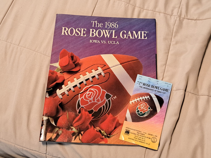 1986 Rose Bowl program and ticket stub