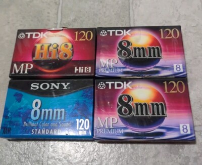 TDK And Sony Hi8 Camcorder Videotape Lot Of 4 8mm 120