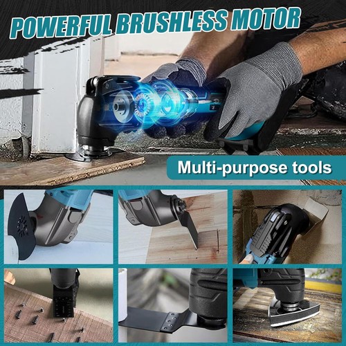 Für 18V Makita Akku Multifunktionswerkzeug Oszillierende Schleifgerät 300W NEU - Bild 16 von 24