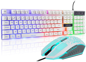 Jugeo De Teclado Y Mouse Gamer Mecanico Para Gaming Multicolor LED Raton  Blanco 313104769767 | eBay