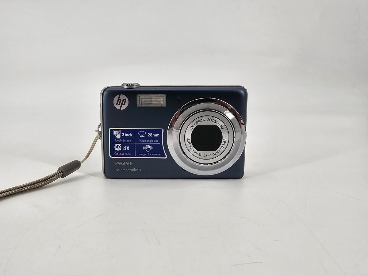 HP PW460t 12.1MP Digital Camera 4x Optical Zoom Lens Blue Camera
