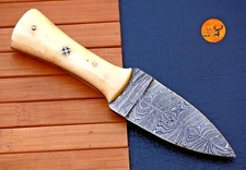 CUSTOM HANDMADE FORGED DAMASCUS STEEL THROWING BOOT DAGGER CAMPING KNIFE 868