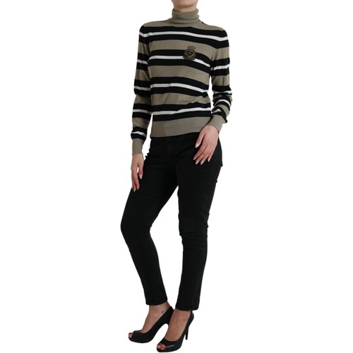 Dolce & Gabbana Suéter Jersey Multicolor Lana a Rayas Logo IT42/ US8/M 1200usd - Imagen 2 de 7