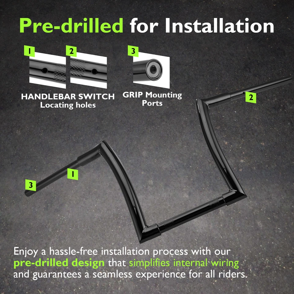 MOFUN 10" Rise Meathook Ape Hanger Handlebar For Indian Scout Bobber Rogue Sixty - Image 4 of 4