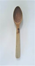 Vintage Primitive Wooden Spoon with Advertising McFarland Wis