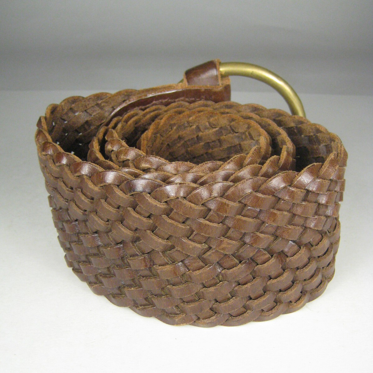 J M Davidson Belt Women Size S 32 In Brown Leather Wide Buckle