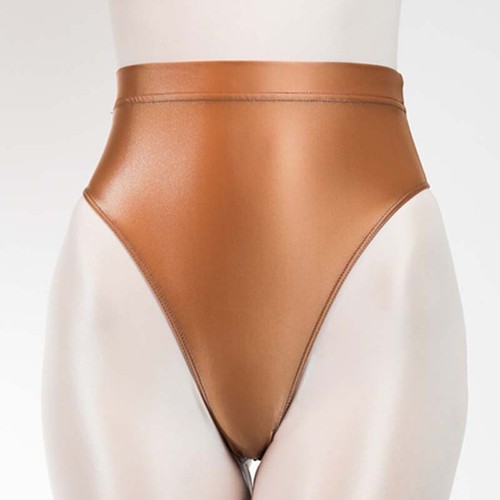 Womens Shiny Satin Wet Look Panties Thong G-string High Waist Underwear Knickers - Picture 8 of 24