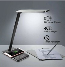 Qi LED Lamp Table Desk Wireless Pad Phone Charger Holder Foldable Desktop