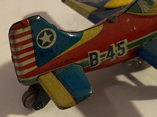 Made In Japan Tin Litho B-45 US Air Force twin Engine Military Plane Nice! - Picture 10 of 18