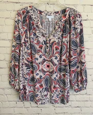 Charter Club Sz Lg Flowy Rayon Top Paisley Print-Mint!