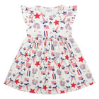 NWT Boutique Unicorn Patriotic 4th of July Americana White Girls Ruffle Dress 2T — photo 1