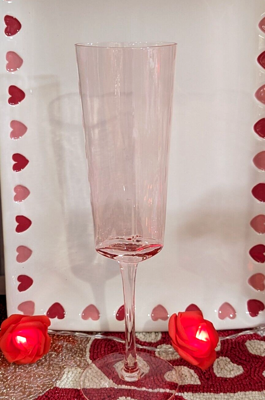 2Pink Heart Shaped CHAMPAGNE FLUTES Glasses Wedding Valentines Love Celebration eBay