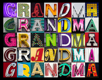 GRANDMA Poster featuring photos of actual sign letters