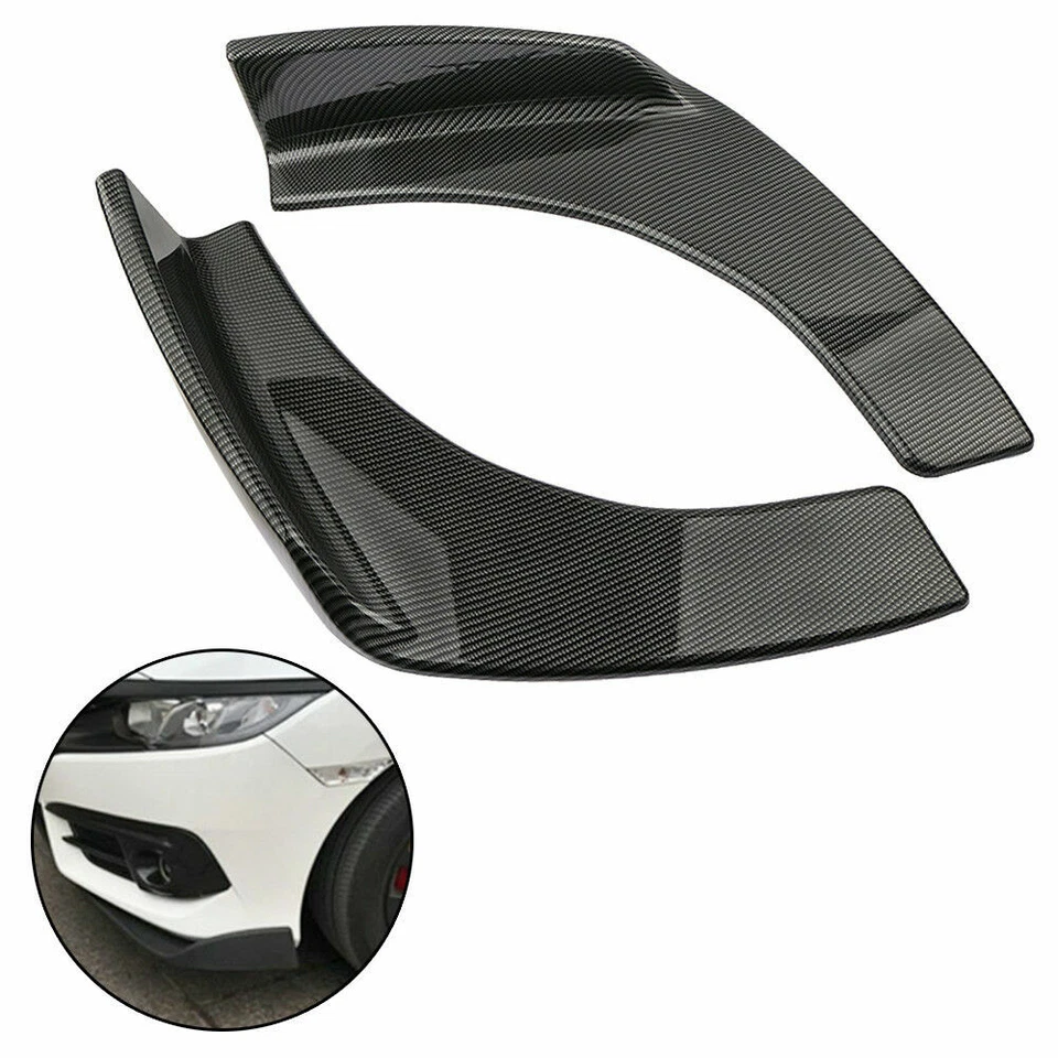 Difusor Canard divisor falda lateral labio ala parachoques fibra de carbono universal Foto 2 de 4
