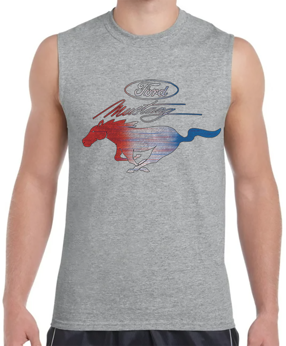 T shirt Ford Mustang Pony senza maniche uomo magliette tagliate grafica accessori maglietta