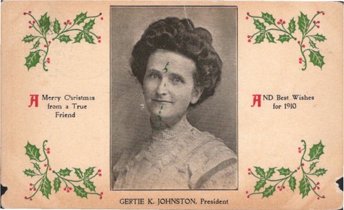 Postkarte Frauenwahlrechtsbewegung Gertie Johnston Kansas 1910
