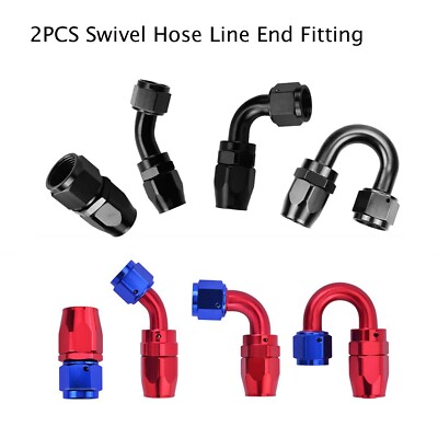 2Pcs AN6/AN8/AN10/AN12 Swivel Hose End Fitting Adapter Oil/Fuel/Gas Hose Line
