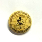 Vintage Mickey Mouse Globe Trotters Member Eat More Keith`S Bread Pinback Button