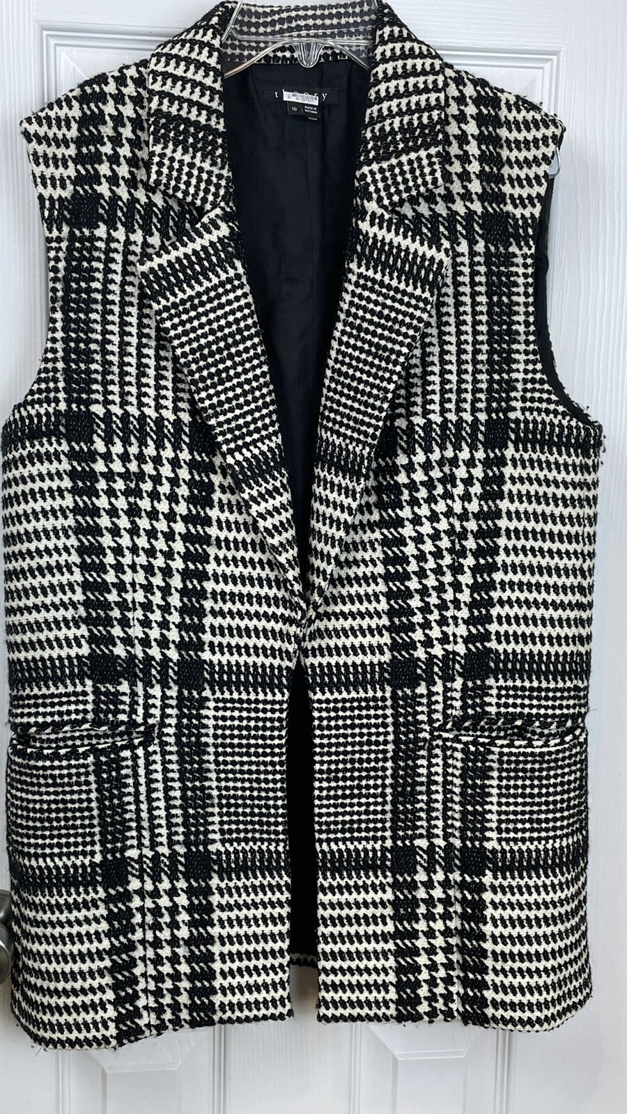 Theory Womens Eldora Glen Plaid Wool Blend Vest S… - image 1