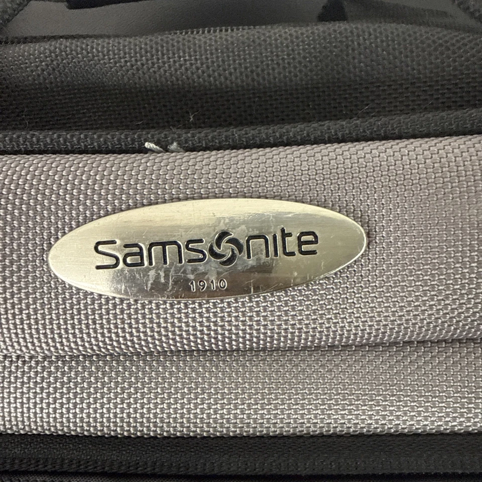 Samsonite Gris Negro Lona Cuero Portátil Maletín Correa para el Hombro 6 Bolsillos Foto 2 de 4