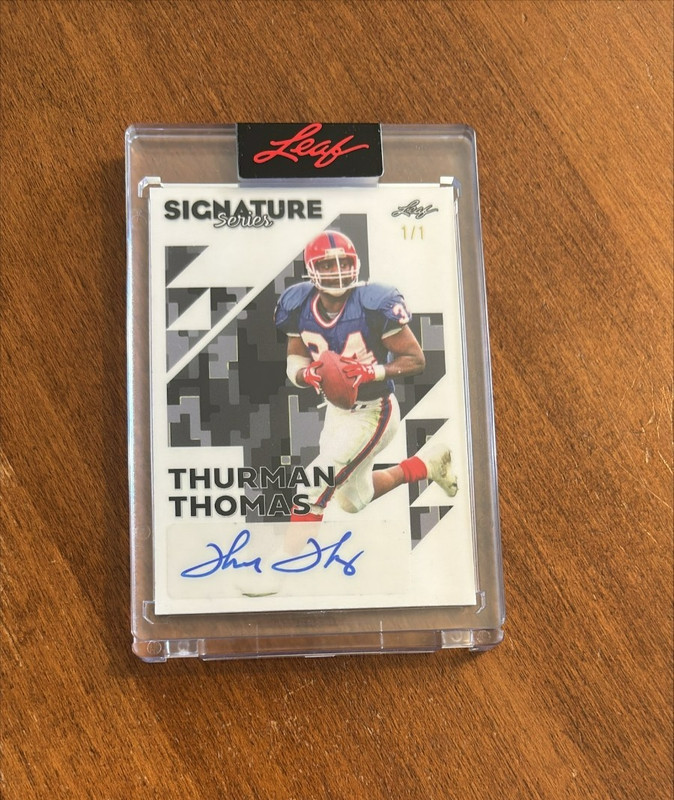 Thurman Thomas 2023 Leaf Siganture Series Auto Oklahoma State Bills 1/1 HOF