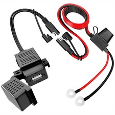 Motorcycle SAE To USB Cable Adapter Waterproof 2.1A Phone GPS USB Charger Outlet