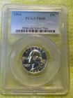 1964 U.S. SILVER 25 CENTS WASHINGTON QUARTER..PCGS PR-68