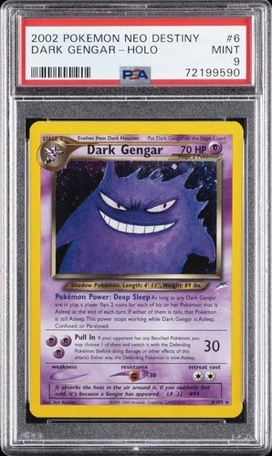 2002 POKEMON NEO DESTINY #6 DARK GENGAR-HOLO PSA 9