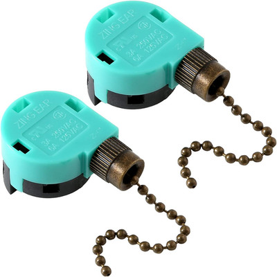 Ceiling Fan Switch Zing Ear ZE-268S6, 3 Speed 4 Wire Speed Control Pull Chain Co