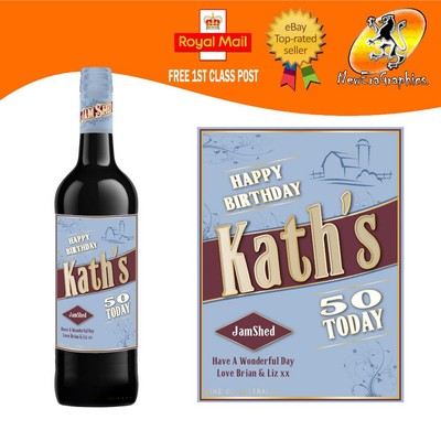 PERSONALISIERTER SHIRAZ MARMELADENSCHUPPEN ROTWEINFLASCHE ETIKETT GEBURTSTAG JEDER ANLASS