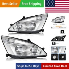 Headlight Assembly Compatible With 03 04 05 06 07 2003-2007 Accord Replacemen...