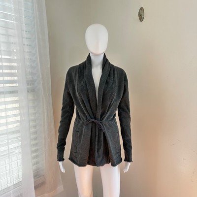 James Perse Jacket Women Size Small Minimalist Long Sleeve Thick Knit Dark Gray