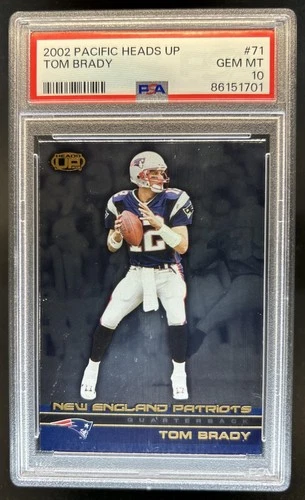 2002 Pacific Heads Up Tom Brady #71 Patriots PSA 10