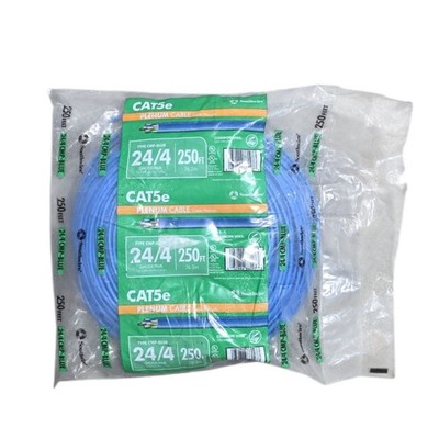 Southwire 250 ft. Blue 24/4 Solid CU CAT5e CMP (Plenum) Data Cable
