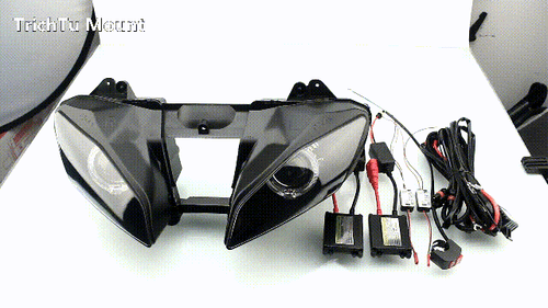 Conjunto de faros delanteros proyector ojo de ángel azul HID para Yamaha YZF R6 2008-15 - Imagen 3 de 24